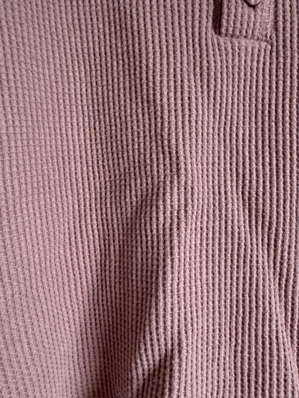 Abercrombie & Fitch Cropped Waffle Henley Long Sleeve Top - Mauve - Picture 4 of 6